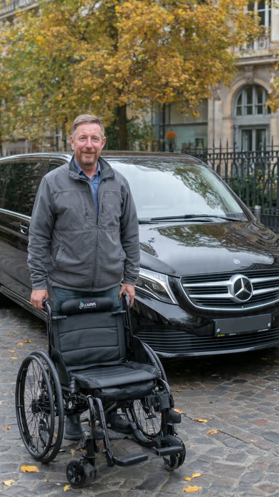 un homme en veste de travail avec